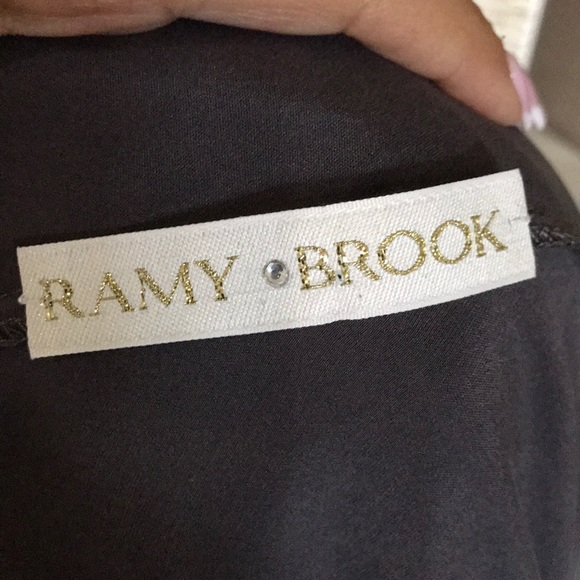 Ramy Brook Paige High Neck Gray Silk Halter Top - Picture 7 of 8